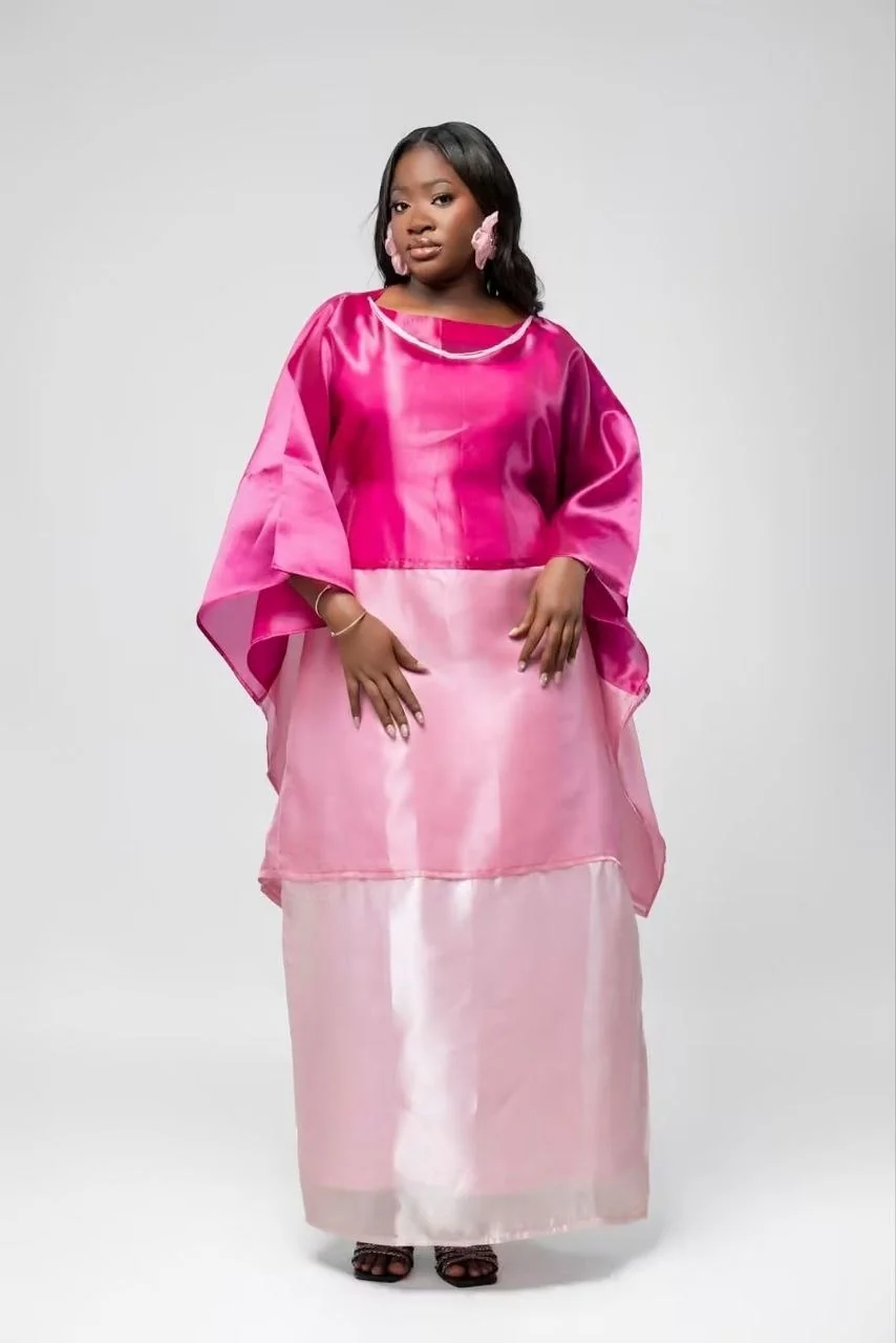 Boubou rose en organza